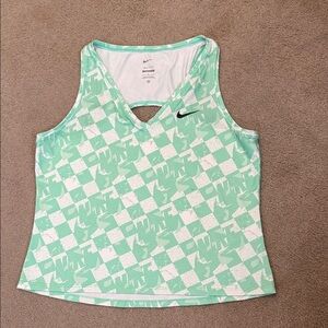 Nike Green and White Checkered Tank Top